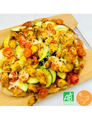 Pizza aux Courgettes et Poulet Epicé