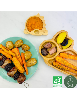 Brochette de Canard et pomme de terre grenailles