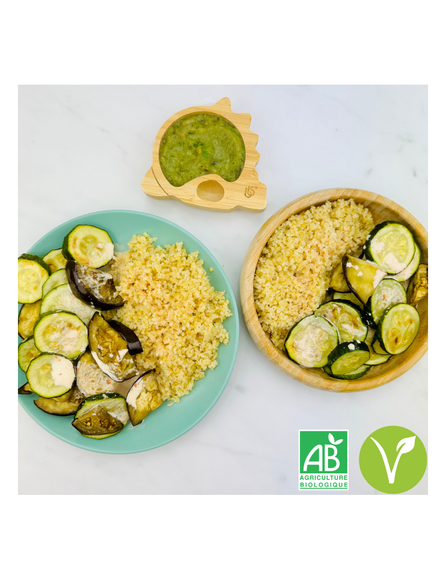 Boulgour Aubergine Courgettes Rôties Boulgour Aubergine Courgettes Rôties