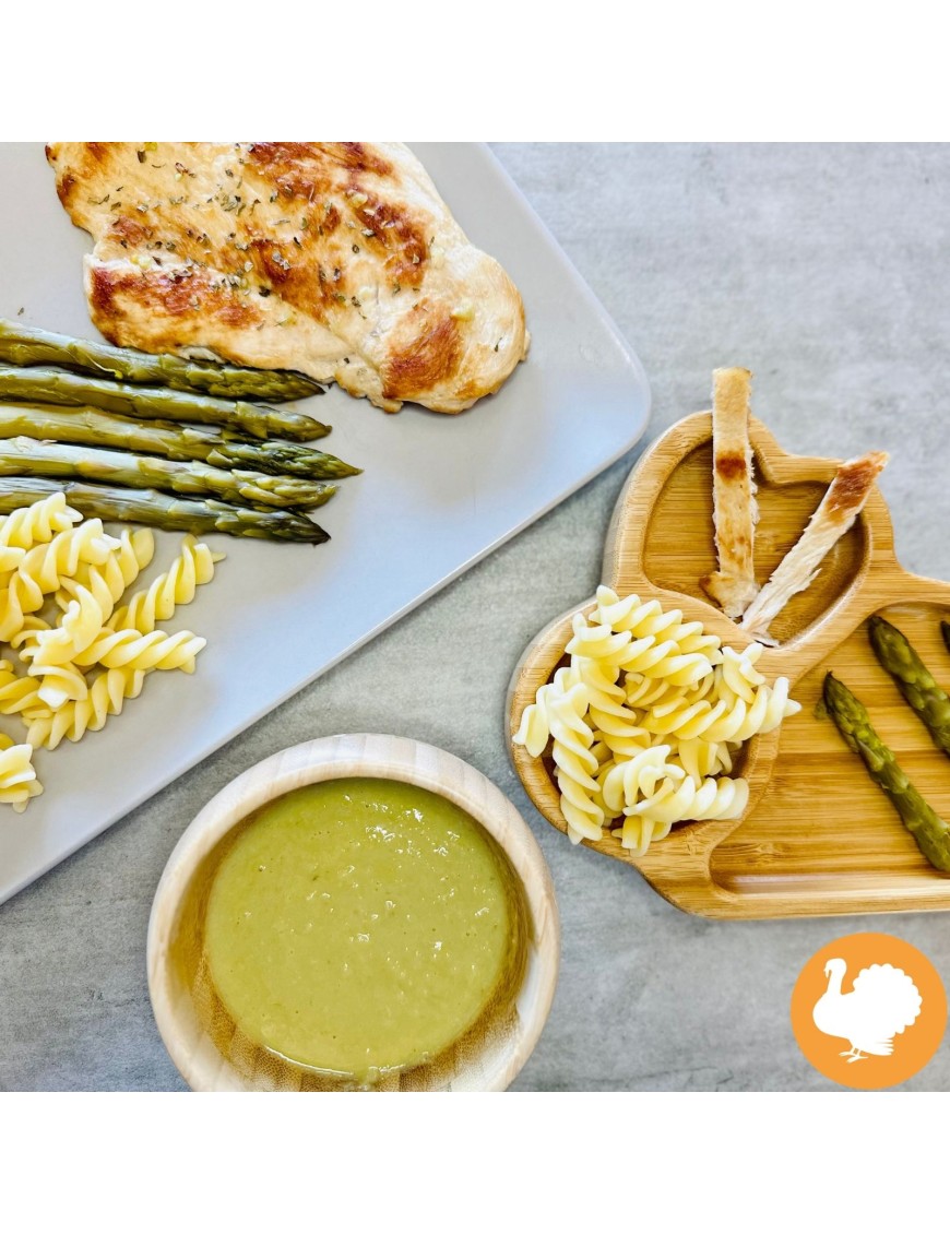 Fusilli à la dinde et aux asperges vertes