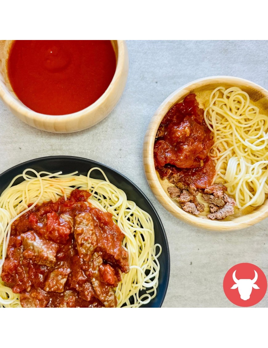 Spaghetti et viande à la pizzaïola express