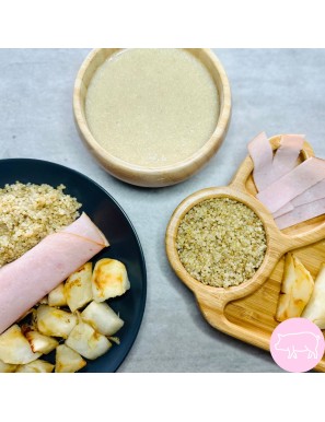 Navet caramélisé quinoa et rôti froid