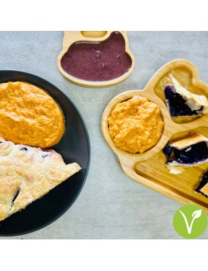 Chou rouge croustillant, purée douce coco
