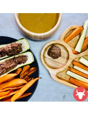 Courgettes farcies & frites douces