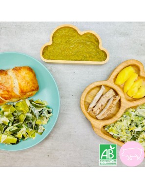 Feuilletés de porc et fondue de poireaux