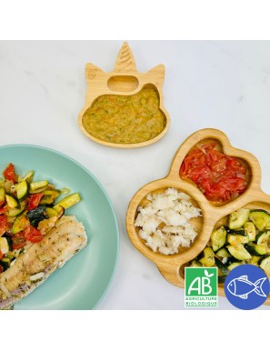 Poisson et duo de légumes
