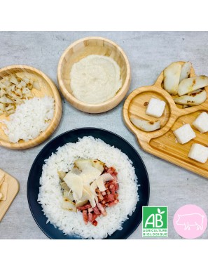 Riz aux topinambours et lardons