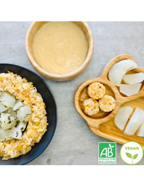 Duo riz lentilles et navets caramélisés au thym