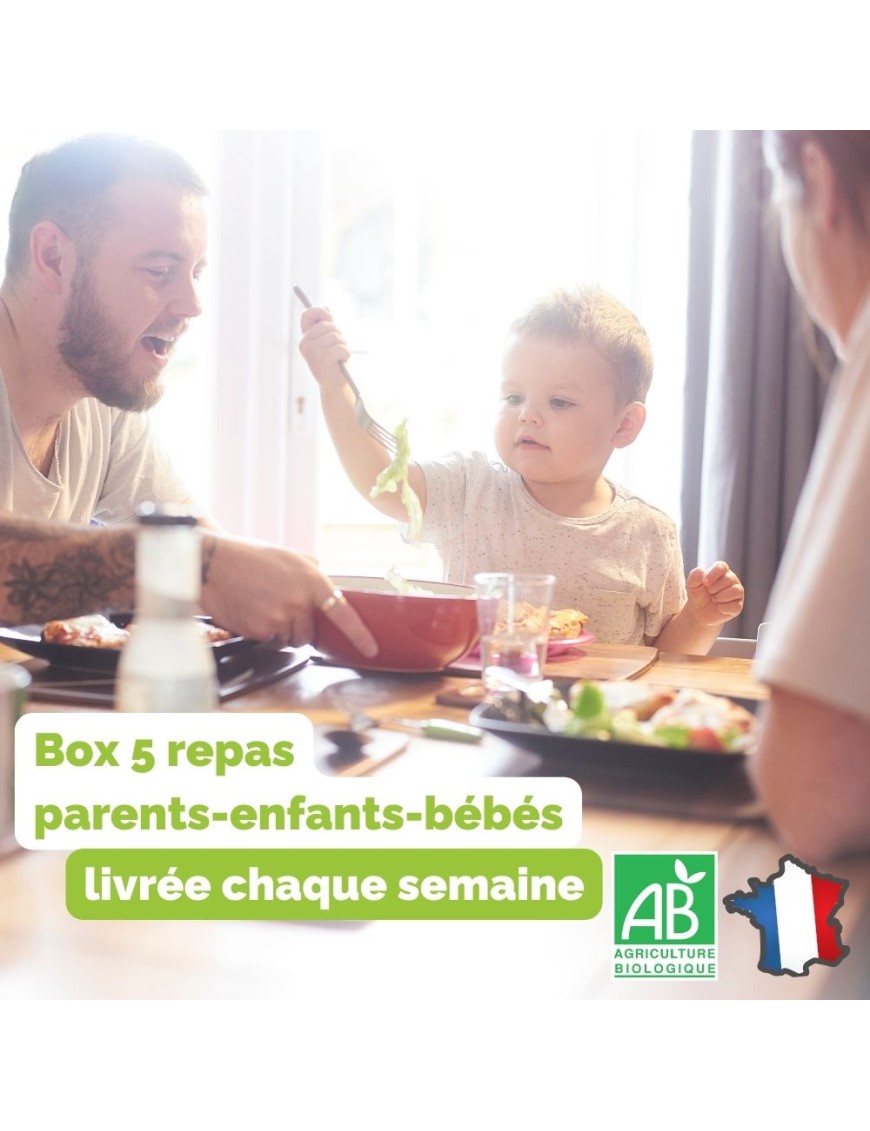 Box 5 repas hebdomadaire parents, enfant et bébé dès 4 mois